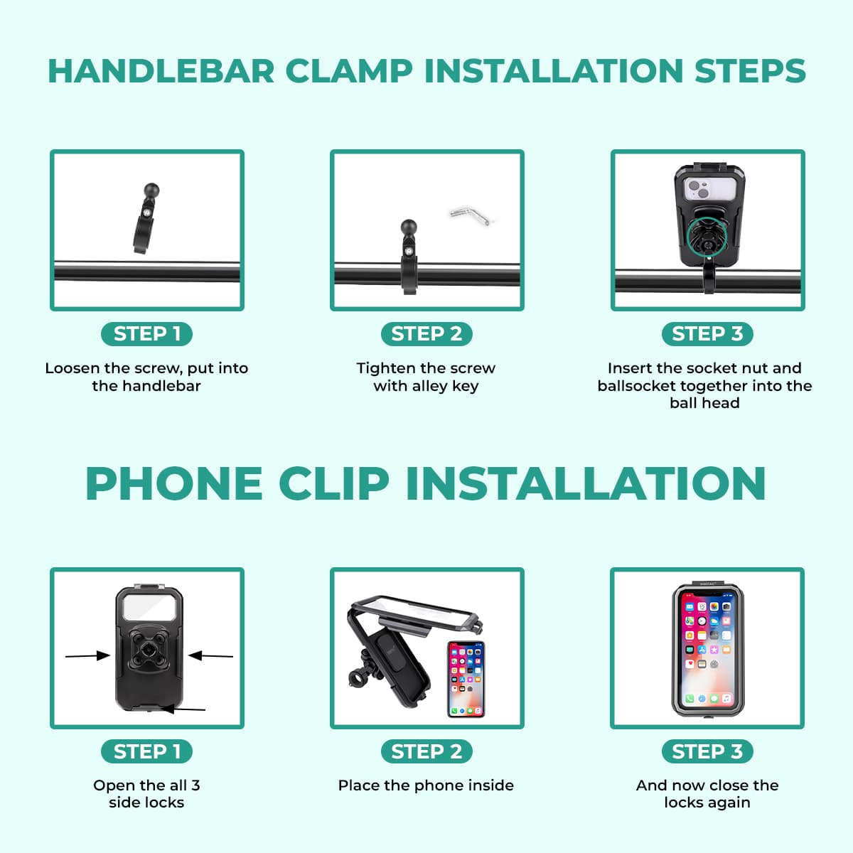 Waterproof Mobile Mount With Vibration Damper