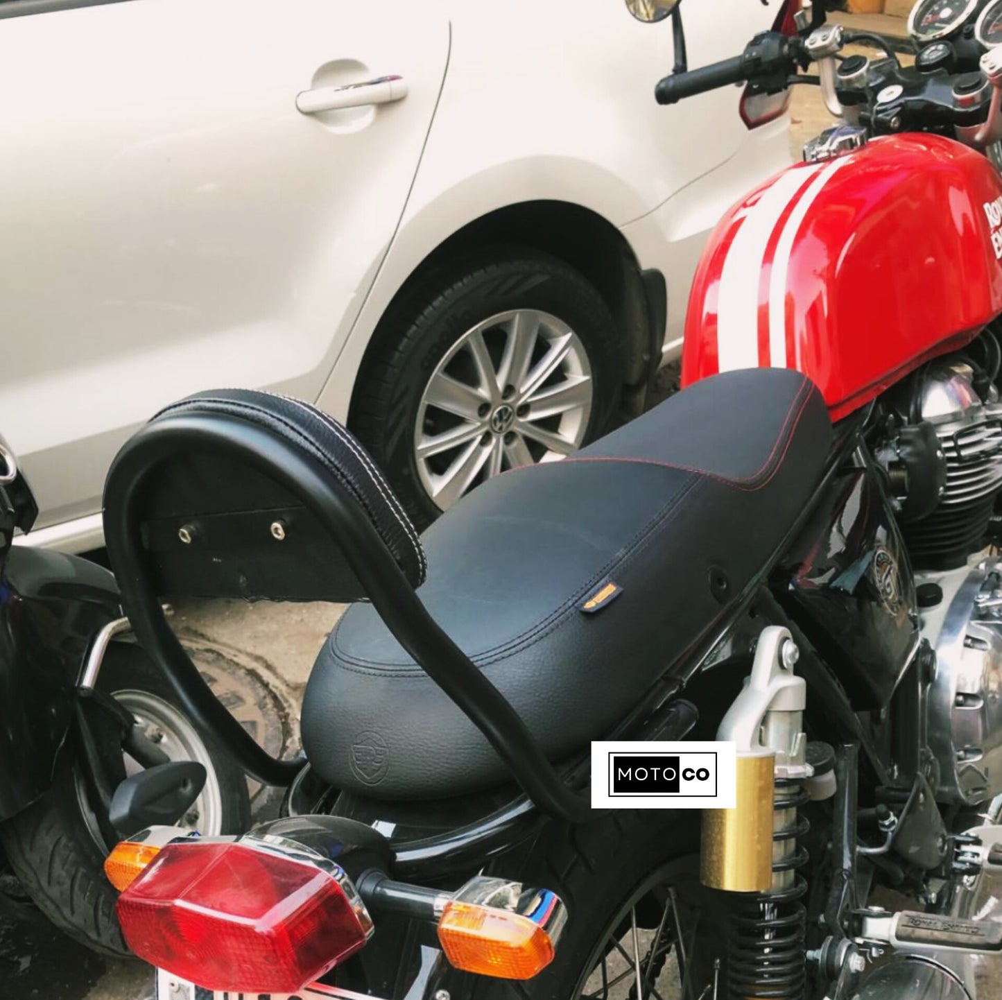 Black Backrest With Cushion Compatible For Royal Enfield Interceptor 650 / Continental GT 650