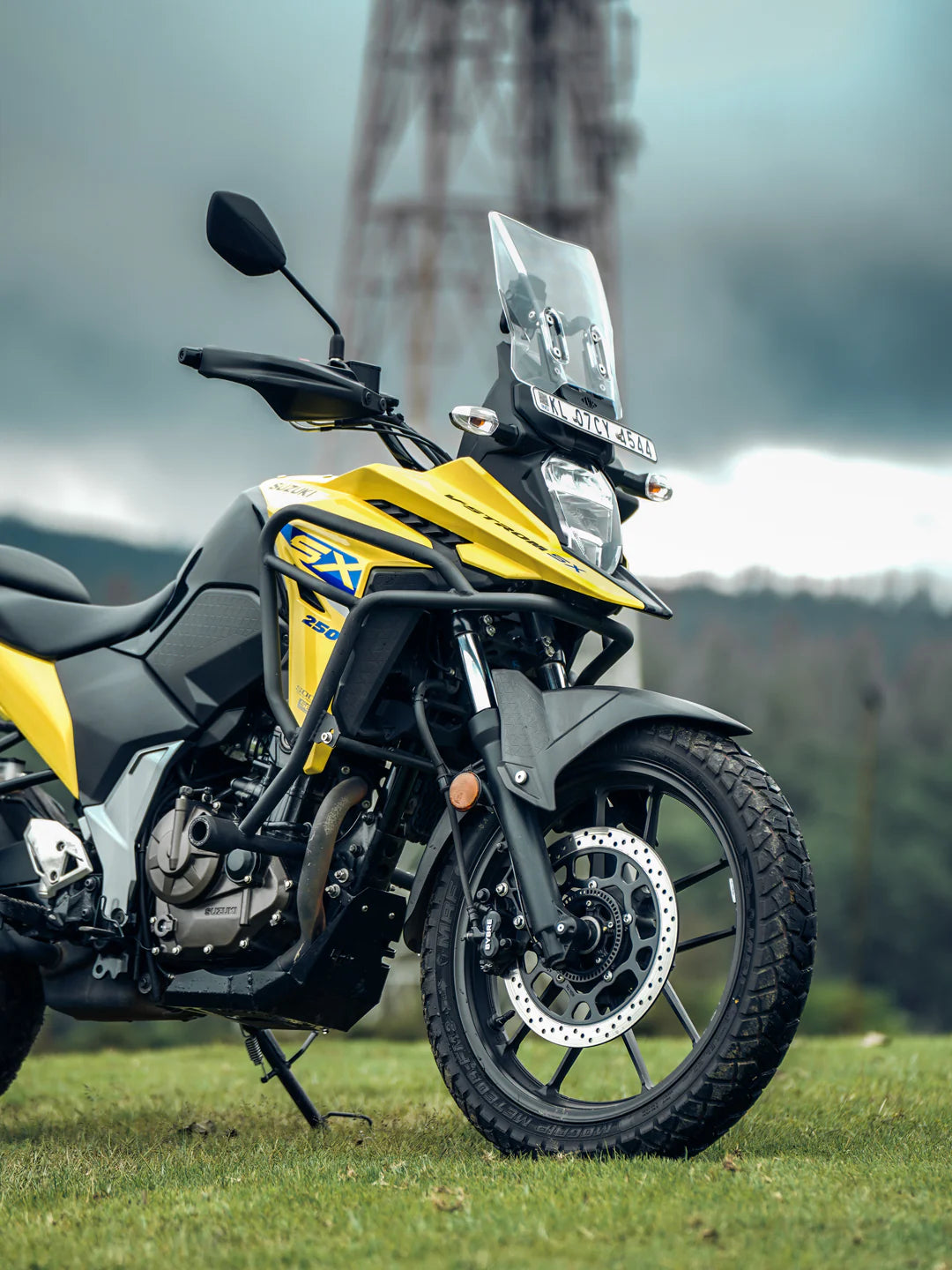 Suzuki V-Strom 250 crash guard with slider by MotoCo Motorcycles