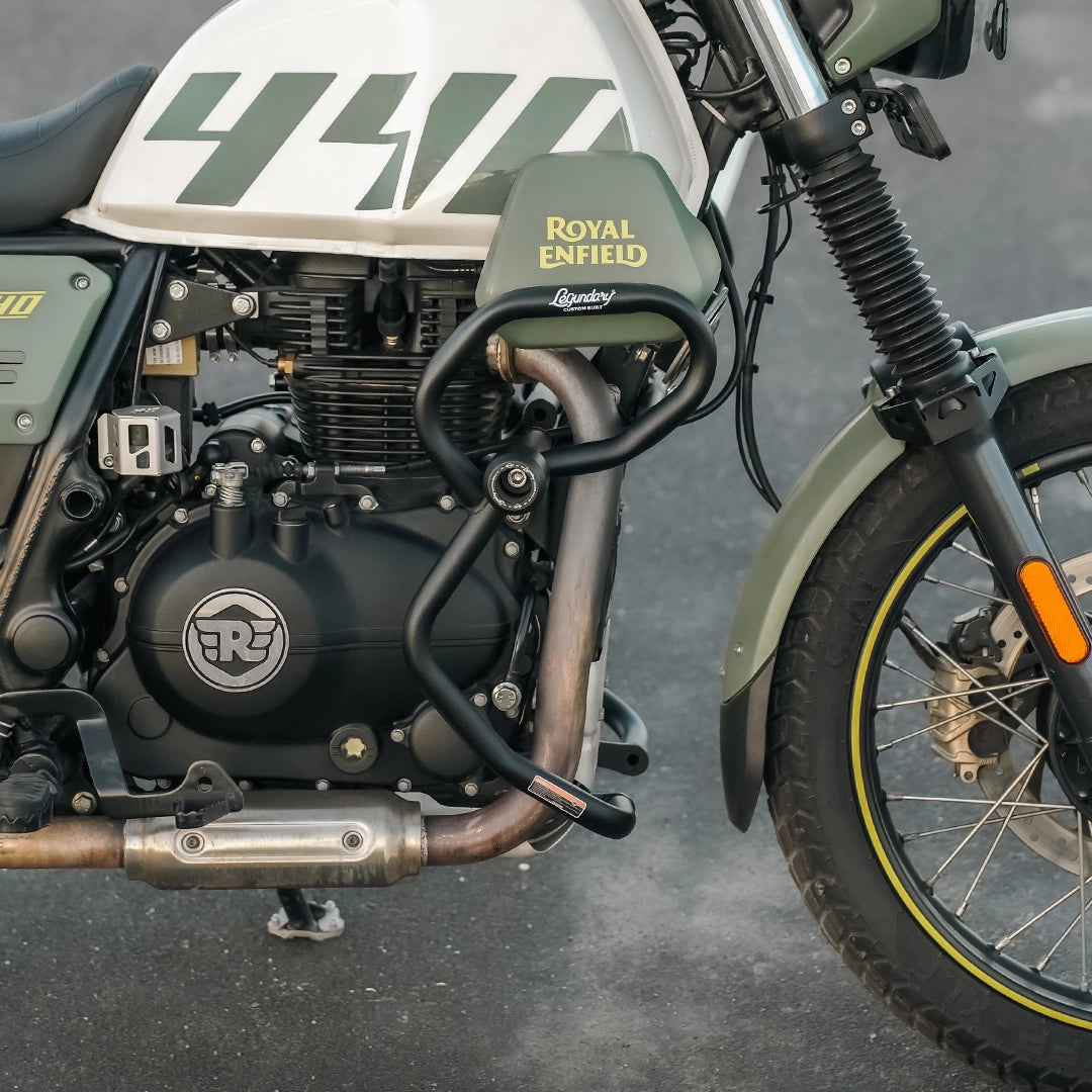Royal Enfield Scram 440 Crash Guard with Frame Sliders - Black