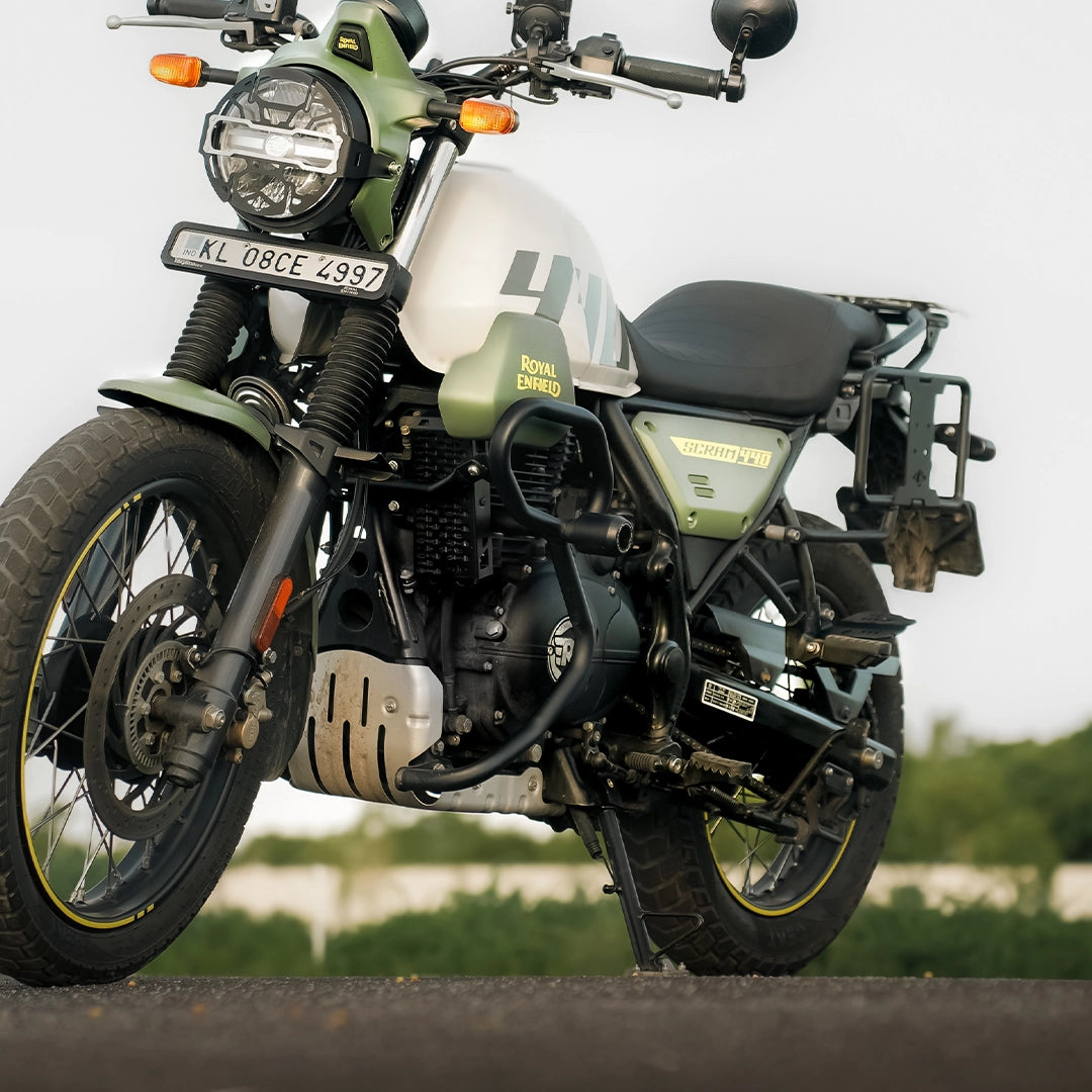 Royal Enfield Scram 440 Crash Guard with Frame Sliders - Black