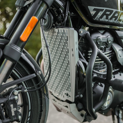 Triumph Tracker 400 radiator guard silver - MotoCo Motorcycles