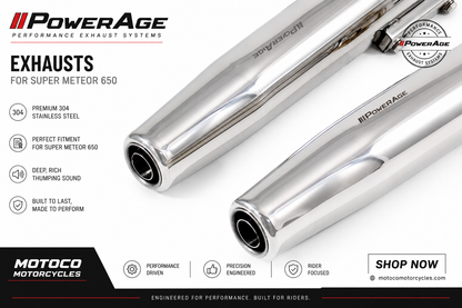 PoweRage Exhaust for Royal Enfield Super Meteor 650