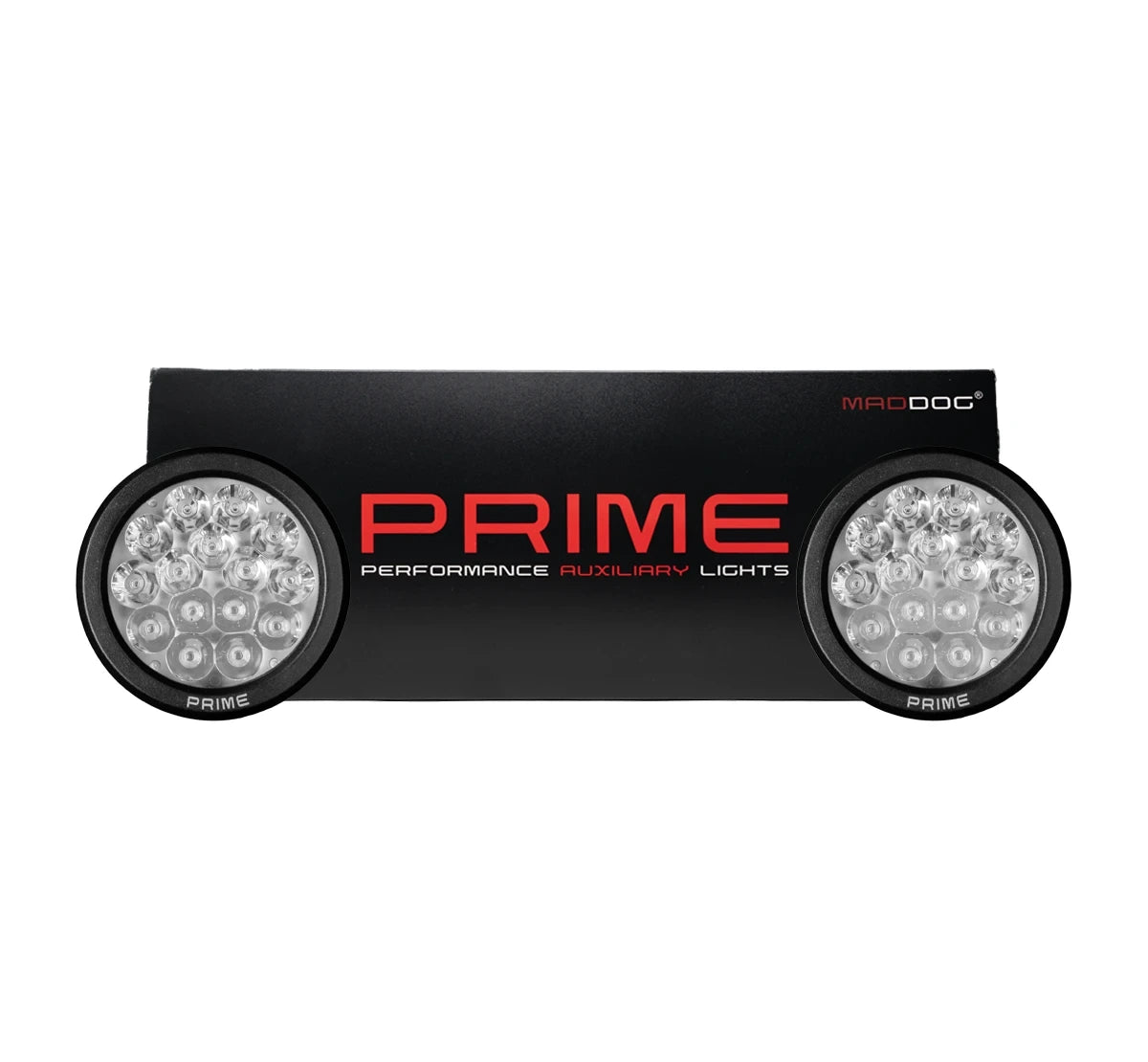 MadDog Prime 150W LED Auxiliary Lights for Motorcycles – Complete Kit with Wiring Harness, Clamps & Filters