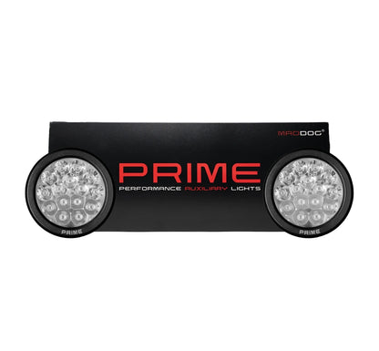 MadDog Prime 150W LED Auxiliary Lights for Motorcycles – Complete Kit with Wiring Harness, Clamps & Filters