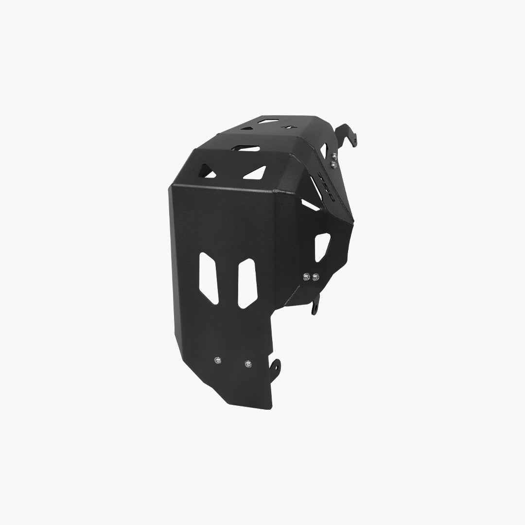 Honda Transalp 750 skid plate installed black