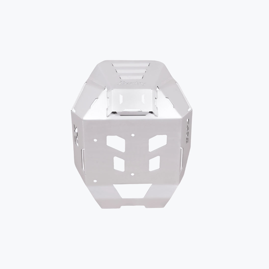 BMW F450 GS Bash Plate Silver - rear angle