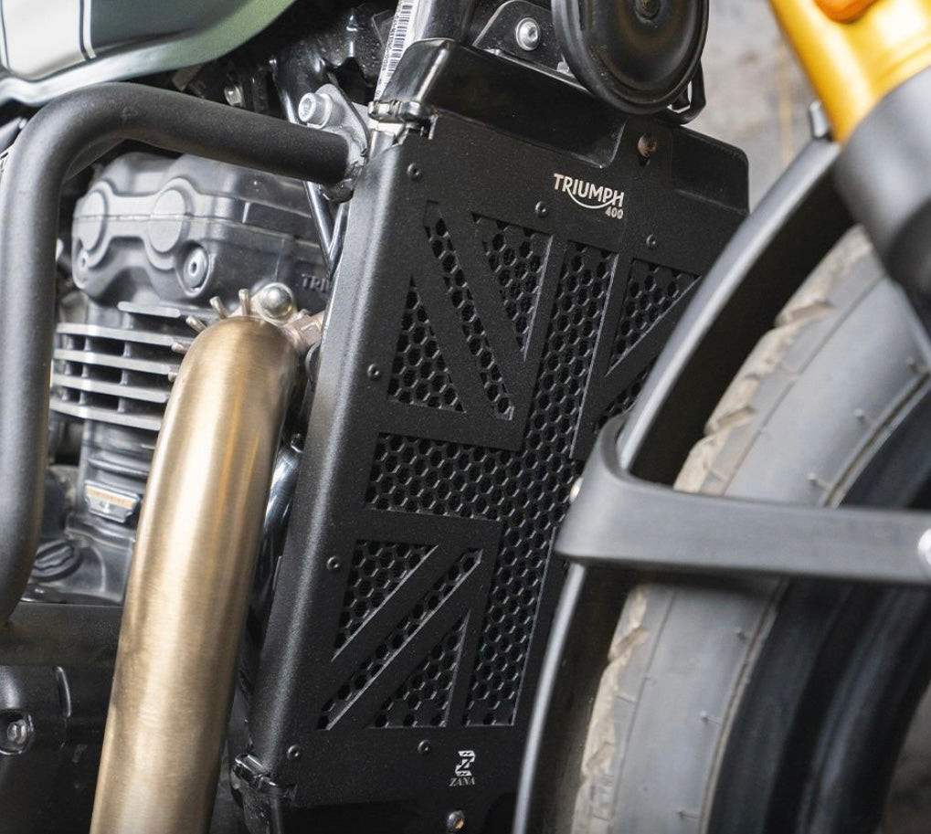 Scrambler Radiator UK Flag Radiator Grill for Street 400 & Scrambler 400 – MotoCo
