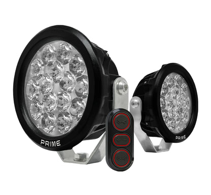 MadDog Prime 150W LED Auxiliary Lights for Motorcycles – Complete Kit with Wiring Harness, Clamps & Filters