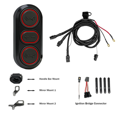 MadDog Prime 150W LED Auxiliary Lights for Motorcycles – Complete Kit with Wiring Harness, Clamps & Filters