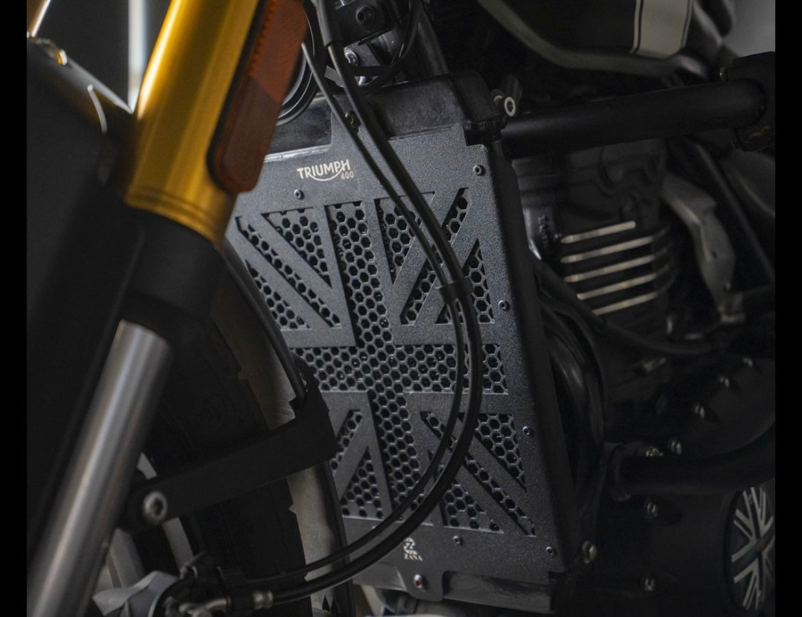 Scrambler Radiator UK Flag Radiator Grill for Street 400 & Scrambler 400 – MotoCo