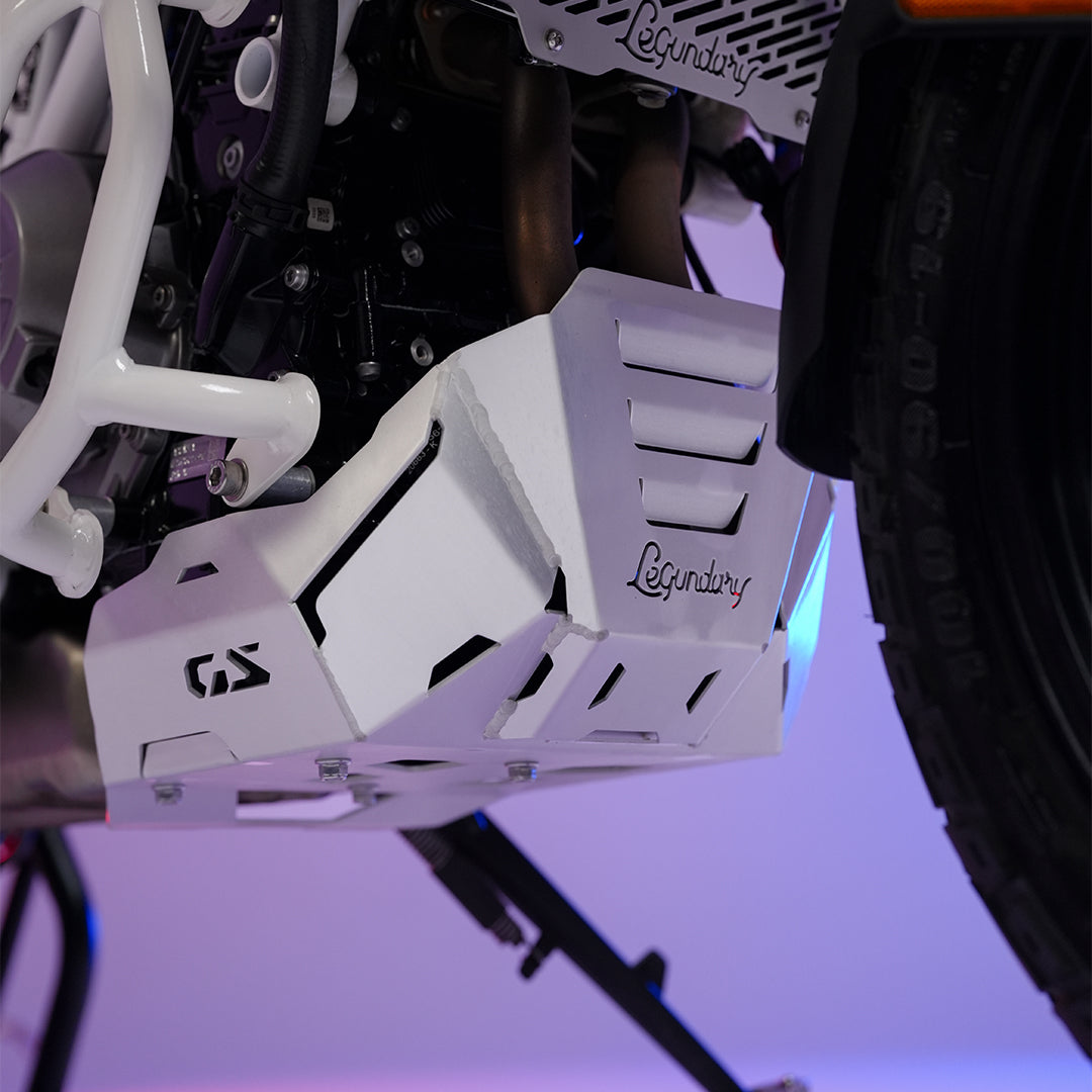 BMW F450 GS Bash Plate Silver - front view