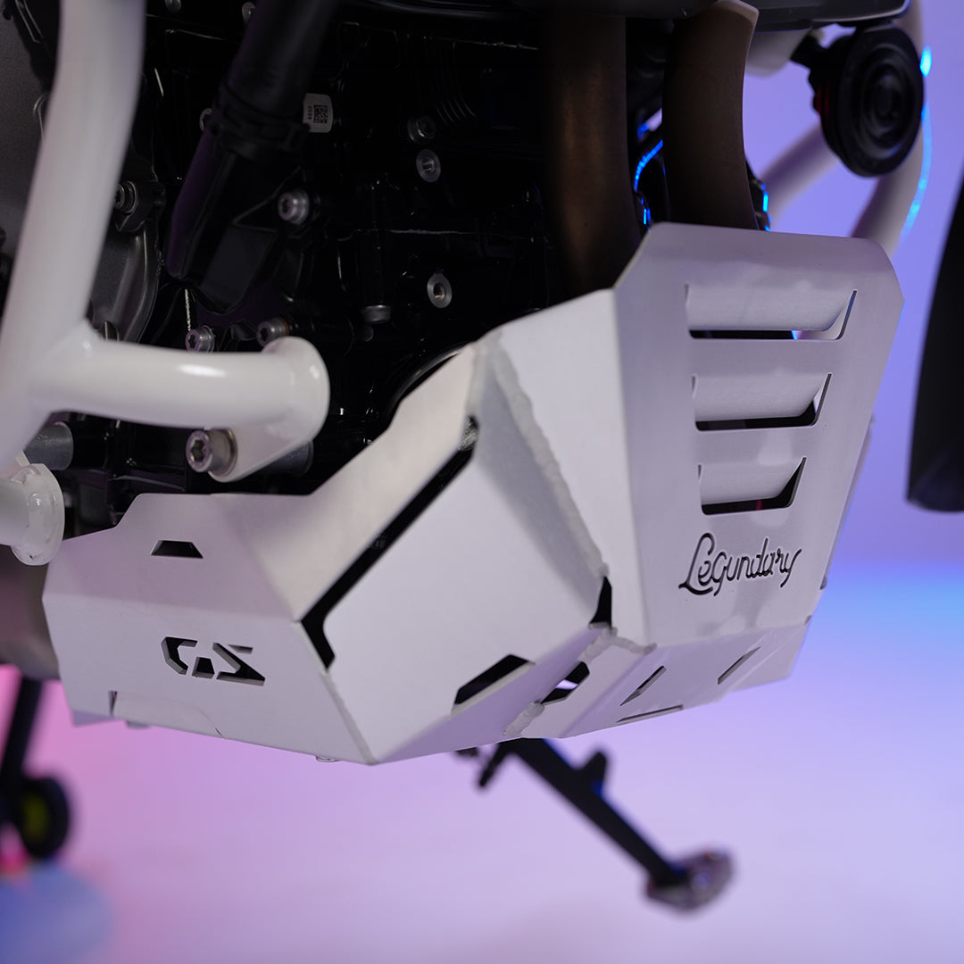 BMW F450 GS Bash Plate Silver - top-down view