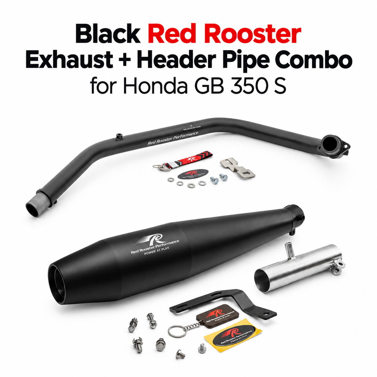 Red Rooster Exhaust + Header Pipe Combo for Honda GB 350 S