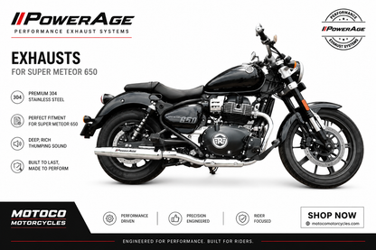 PoweRage Exhaust for Royal Enfield Super Meteor 650