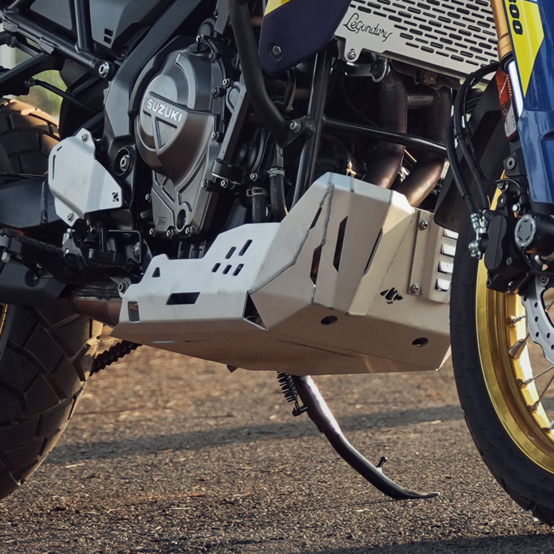 MotoCo Motorcycles Suzuki V-Strom 800DE engine bash plate silver