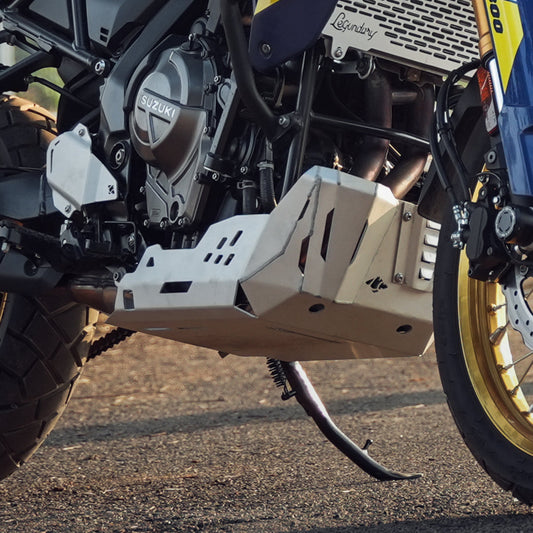 MotoCo Motorcycles Suzuki V-Strom 800DE engine bash plate silver