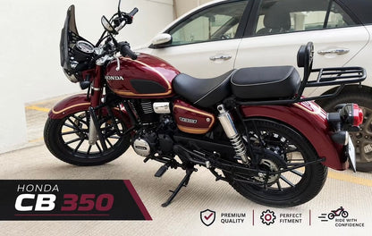 Honda CB350 Backrest with Luggage Rack | Passenger Backrest & Rear Rack | MotoCo Motorcycles