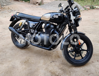 Black Finish Powerage Short Exhaust Compatible for Royal Enfield Interceptor 650 & Continental GT 650