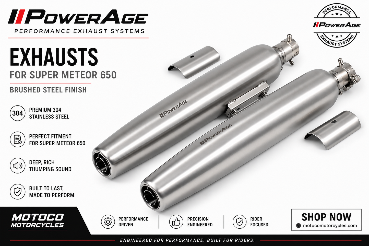 PoweRage Exhaust for Royal Enfield Super Meteor 650