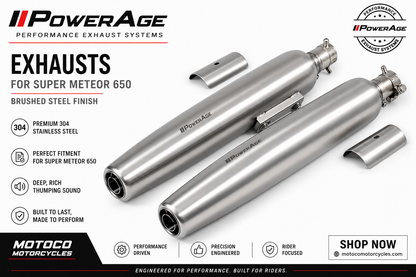 PoweRage Exhaust for Royal Enfield Super Meteor 650
