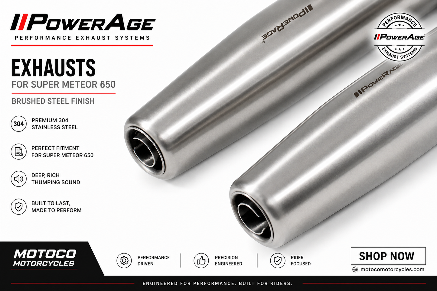 PoweRage Exhaust for Royal Enfield Super Meteor 650