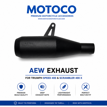 AEW Exhaust For Triumph Scrambler 400 X and Speed 400