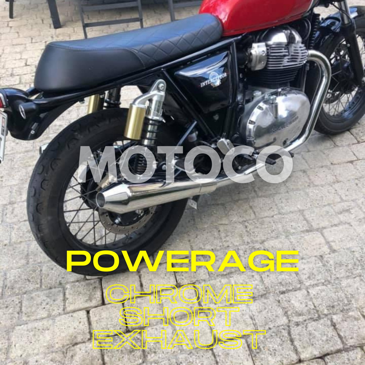 Chrome Finish Powerage Short Exhaust Compatible for Royal Enfield Interceptor 650 & Continental GT 650