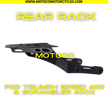 Black Rear Rack for Triumph Speed 400 and Scrambler 400 X
