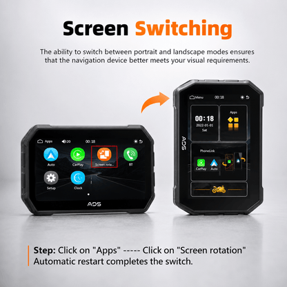 ADS Rover Mini CarPlay navigation screen