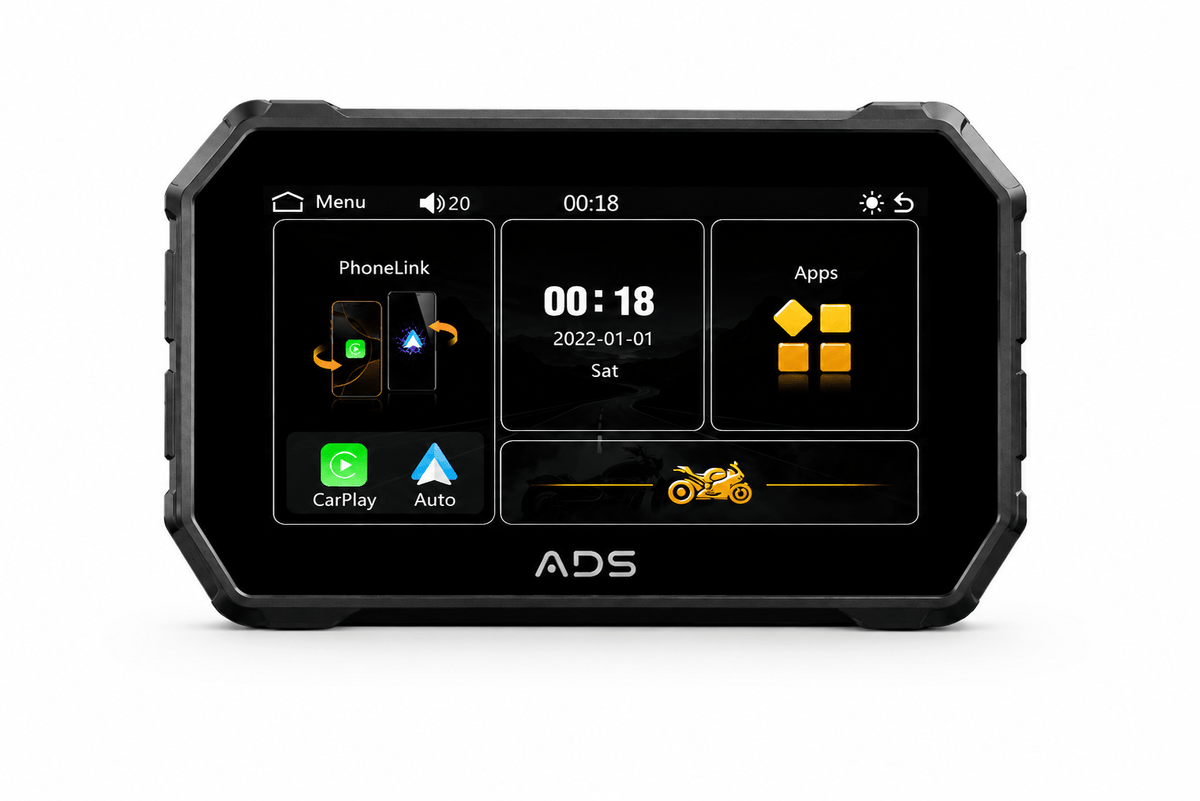ADS Rover Mini 5-inch wireless CarPlay display for motorcycles