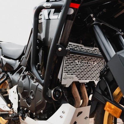Honda Transalp 750 radiator grill guard silver by MotoCo