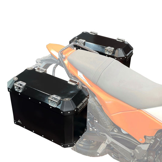 KTM 390 Adventure 2025 72L aluminium panniers in black