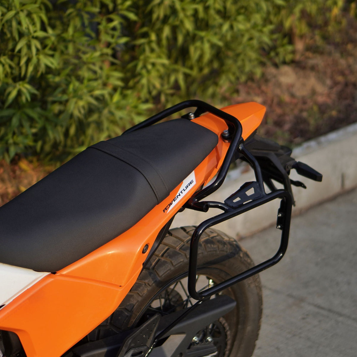 KTM 390 Adventure 2025 pannier mounting rails side view