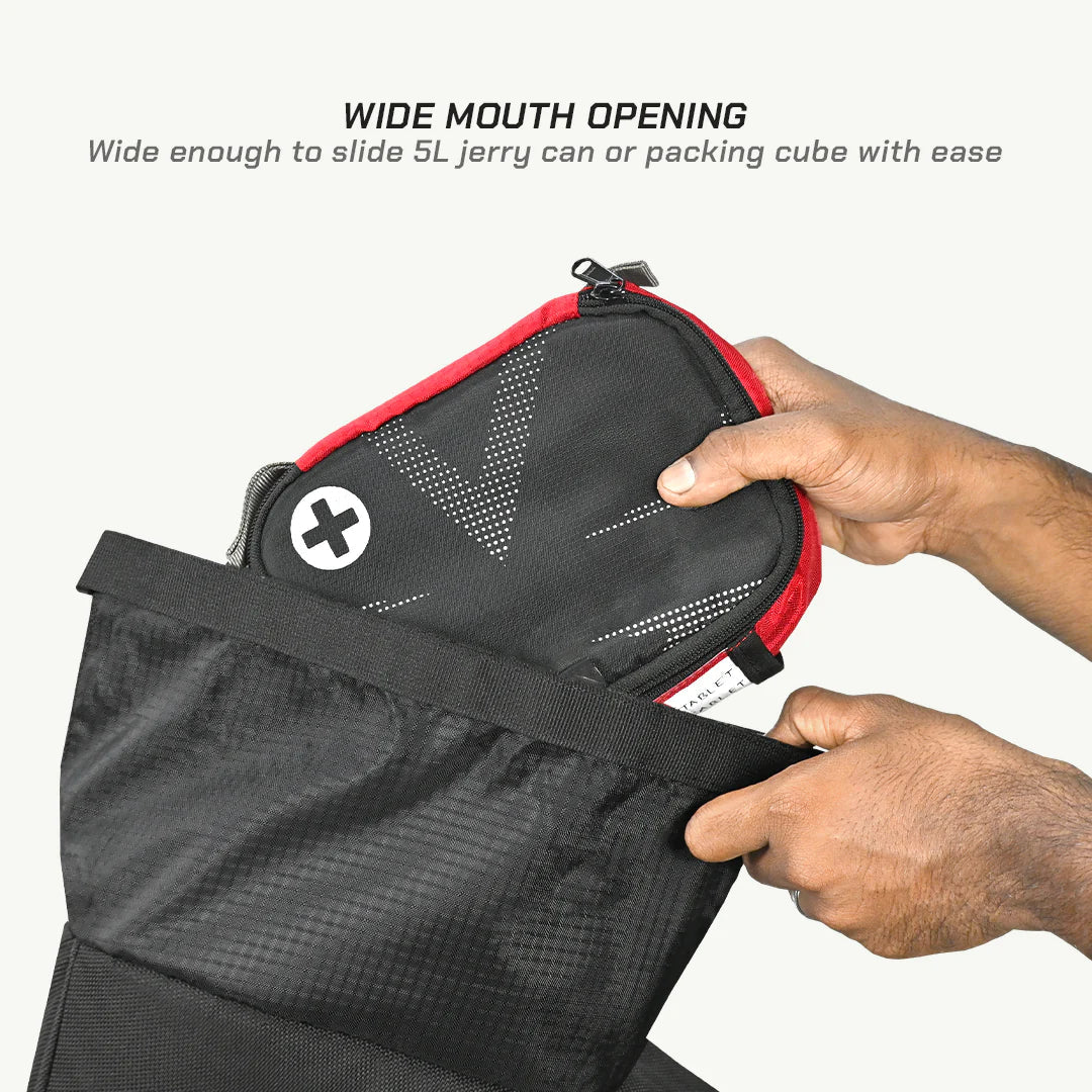 Front frame bag roll-top wide opening