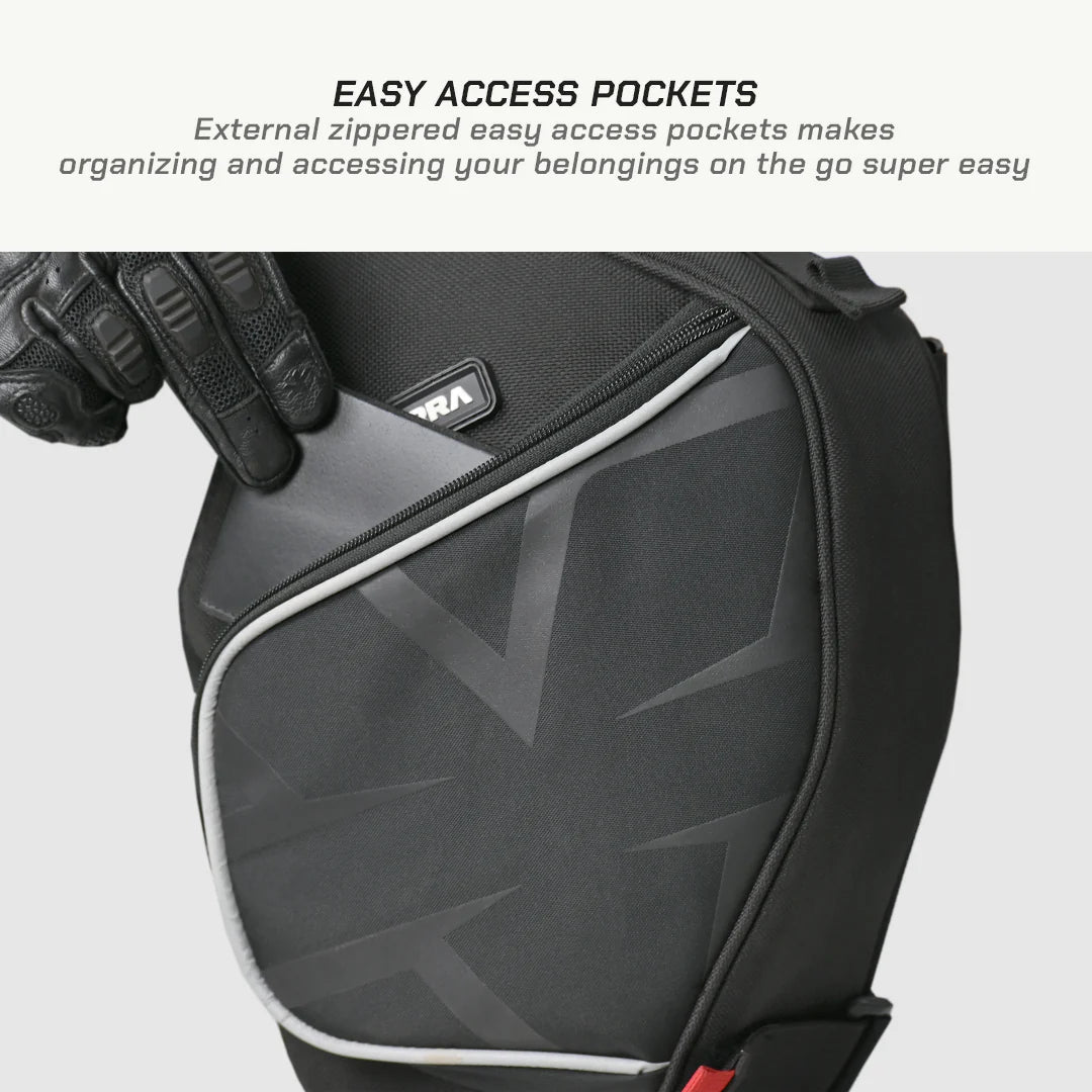 Himalayan 450 front frame bags on adventure ride