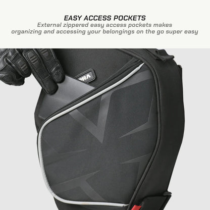 Himalayan 450 front frame bags on adventure ride
