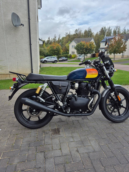 Black Finish Powerage Short Exhaust Compatible for Royal Enfield Interceptor 650 & Continental GT 650