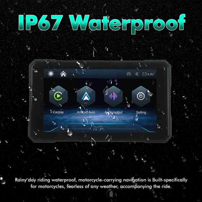 5 Inch Motorcycle Navigation Screen with Wireless Apple CarPlay & Android Auto – Quick Detachable GPS Display