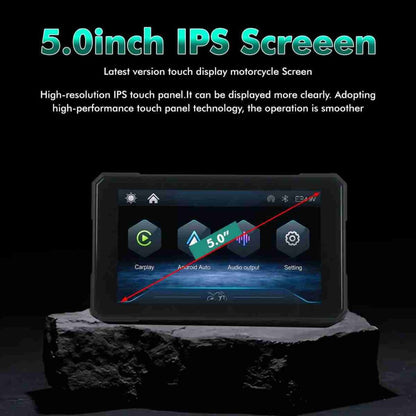 5 Inch Motorcycle Navigation Screen with Wireless Apple CarPlay & Android Auto – Quick Detachable GPS Display
