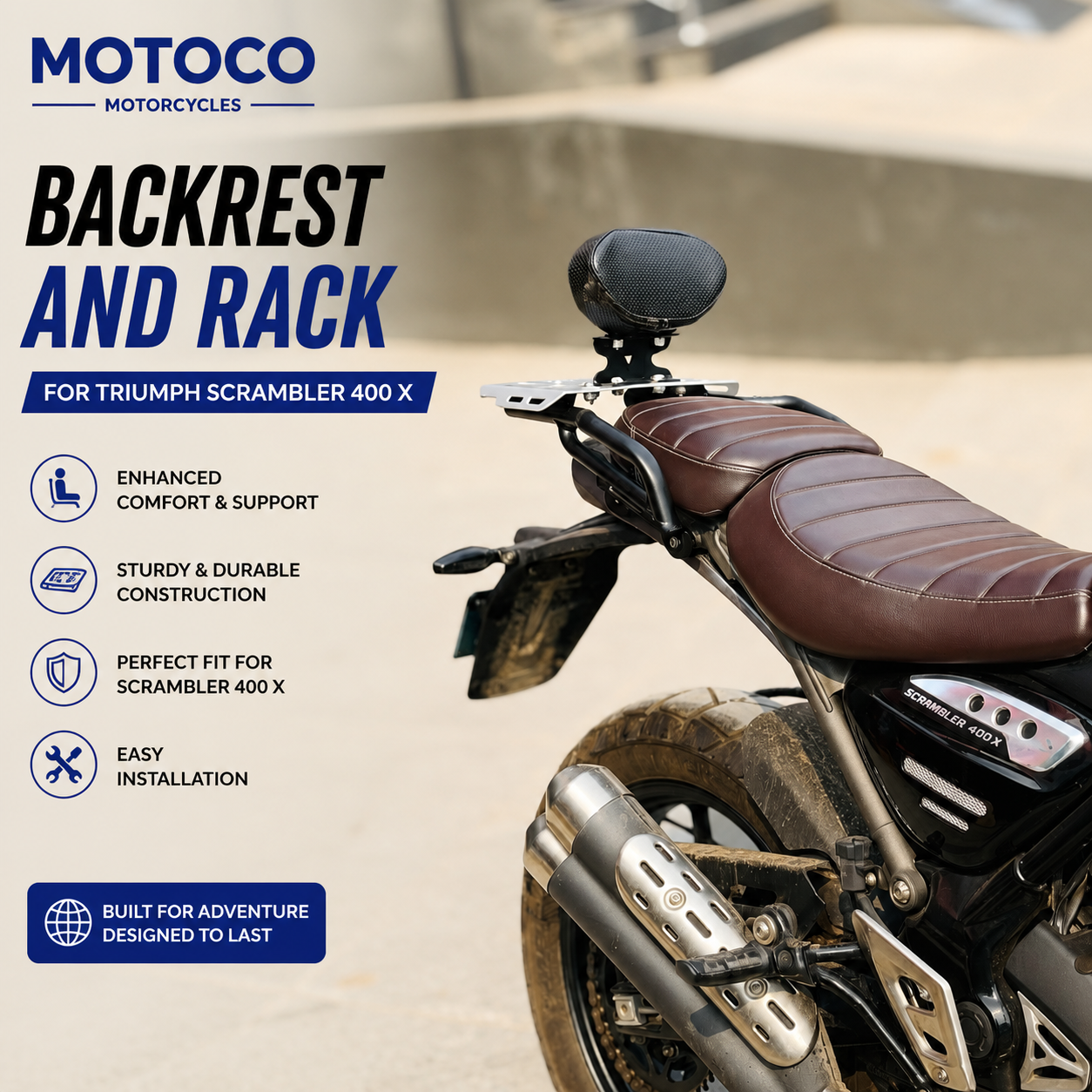 Aluminum Rear Rack for Triumph Speed 400 and Scrambler 400X