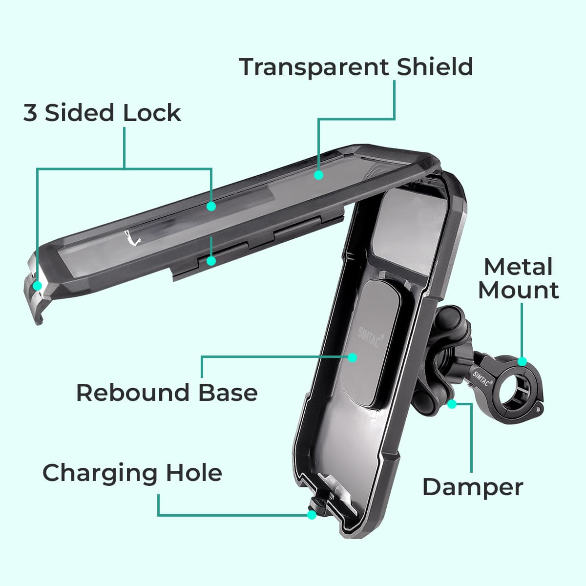 Waterproof Mobile Mount With Vibration Damper