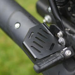 Upgraded foot rest fitted to a Royal Enfield Shotgun 650