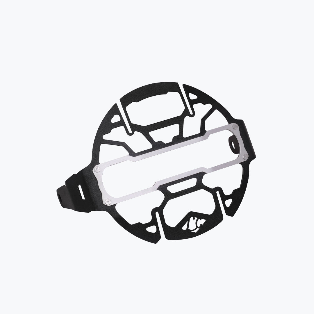 Royal Enfield Scram 440 Headlight Grill Guard - Black & Silver