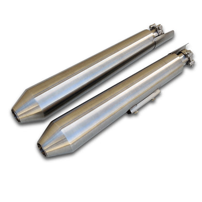 Long Brushed Steel Finish Powerage Exhausts Compatible For Interceptor 650 & Continental GT 650
