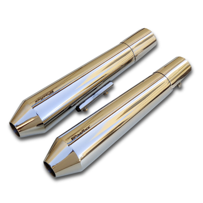 Powerage Short Exhaust Muffler / Silencer – Polished Stainless – For Royal Enfield Interceptor 650 2019-2023